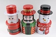Wholesale Custom Three Floors Christmas Tin Container Snowman Shaped Metal Can Packaging Gift Food Grade Tin Box